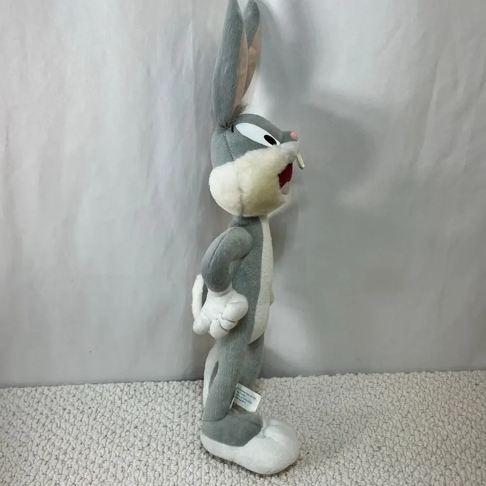 VTG Bugs Bunny Plush Stuffed Toy NAMCO Bendable Ears Vinyl Eyes Gray White